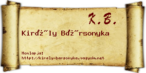 Király Bársonyka névjegykártya